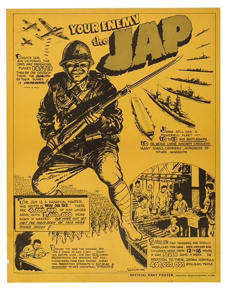 Lot Detail Anti—japanese War Propaganda Poster “your Enemy The Jap ”