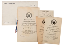 Packet of Invitations to Inauguration Ceremonies. 
