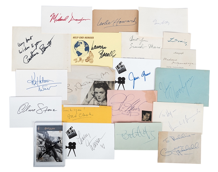 Large group of autographs of American film stars. 1930s-1990s. 
