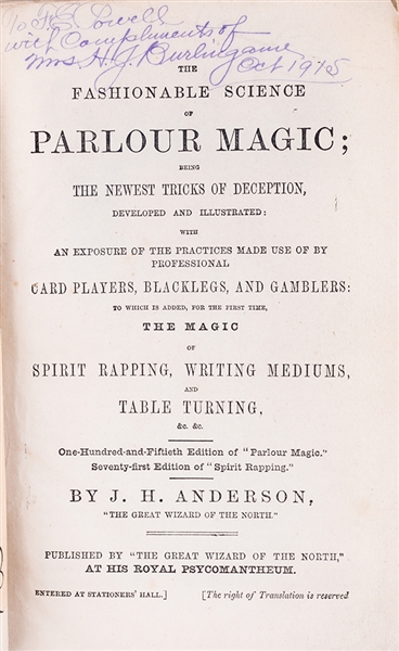 The Fashionable Science of Parlor Magic. 