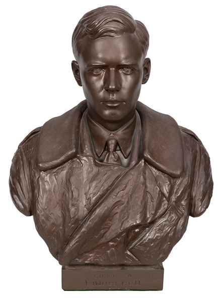 Large Bust of Charles Lindbergh.