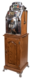 O.D. Jennings 10 Cent Club Chief Slot Machine With Stand.