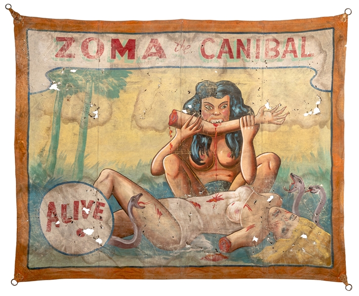 Zoma the Cannibal. Sideshow Banner.