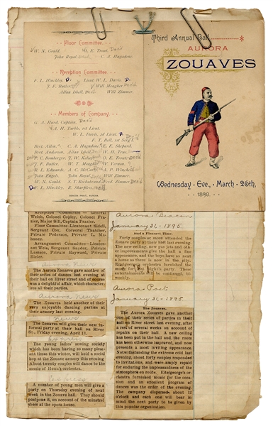 Aurora Zouaves Scrapbook 1889—1900.