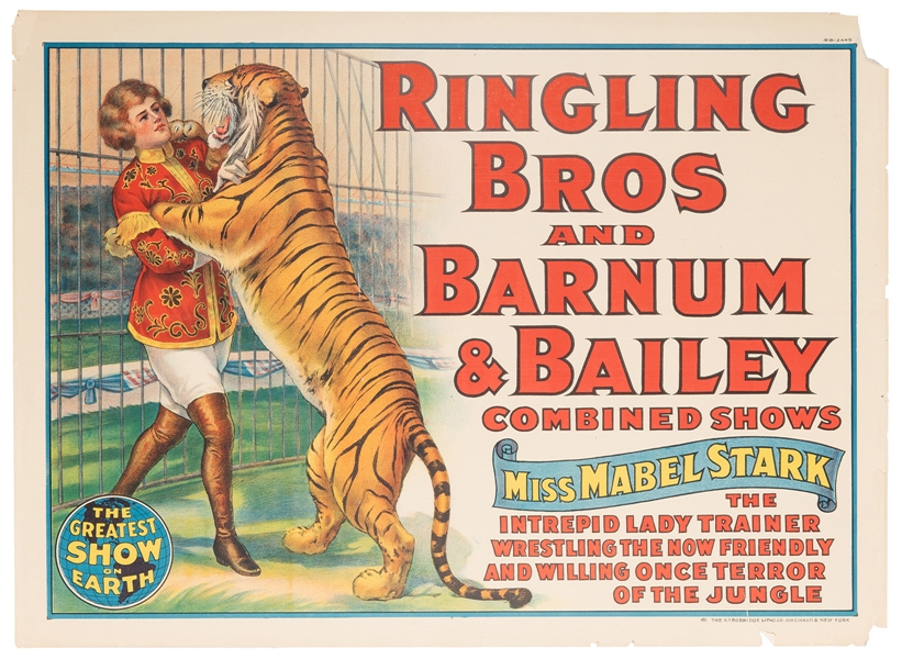 Ringling Bros and Barnum & Bailey Combined Shows. Miss Mabel Stark.