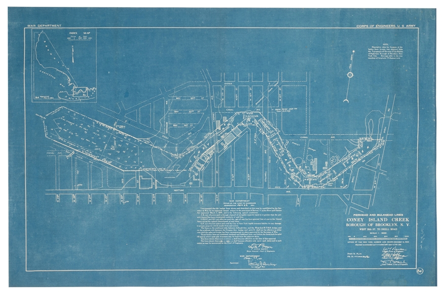 Pierhead and Bulkhead Lines Coney Island Creek Blueprint