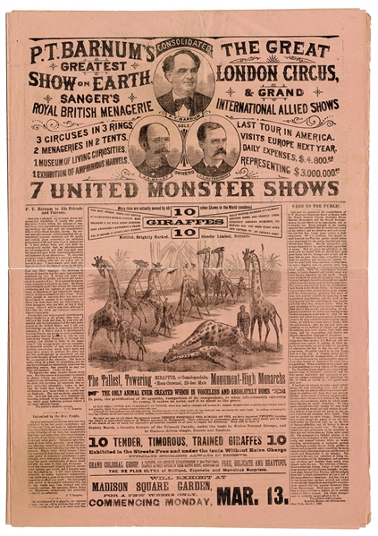 P.T. Barnum’s Greatest Show on Earth, The Great London Circus and Grand International Allied Shows Consolidated Newspaper.
