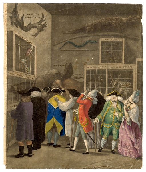 Menagerie Hand Colored Lithograph.