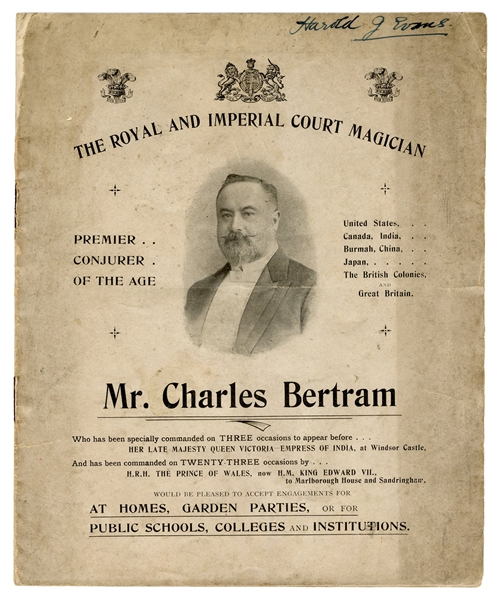 Charles Bertram “Royal and Imperial Court Magician” Advertising Brochure.