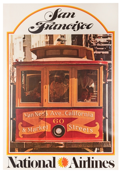 San Francisco California National Airlines Vintage Travel Advertisement Poster 