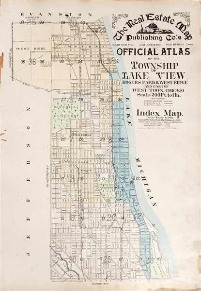 Official Atlas of the Township of Lake View, Rogers Park & West Ridge, and Part of West Town, Chicago.