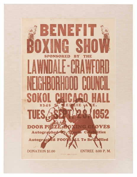 Benefit Boxing Show. Sponsored by the Lawndale-Crawford Neighborhood Council. 1952.