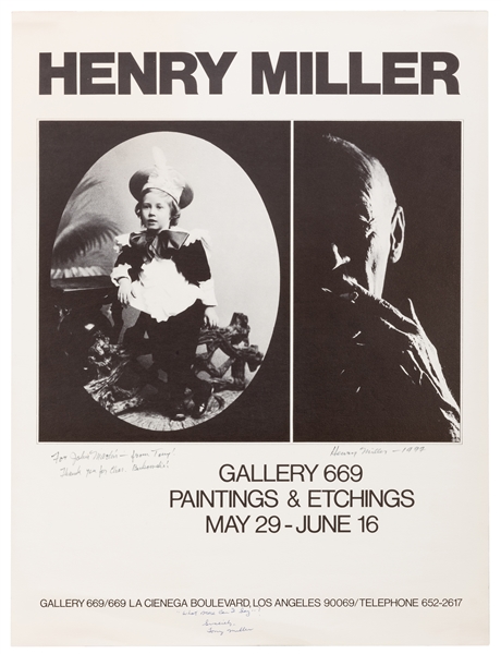 Henry Miller Gallery 669 Broadside.