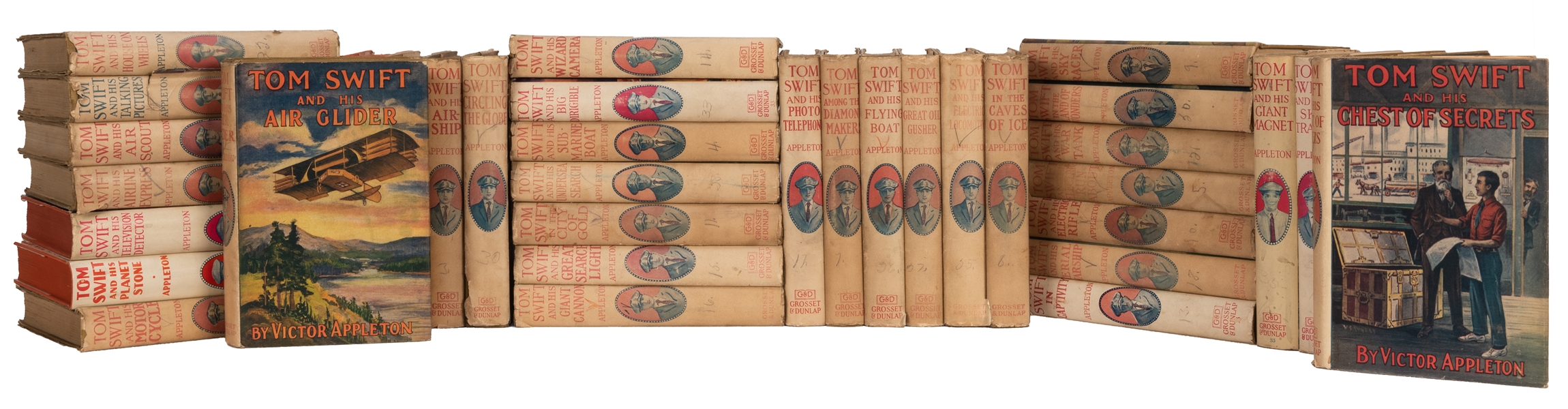 Group of 38 Tom Swift Titles in Dust-Jackets. 