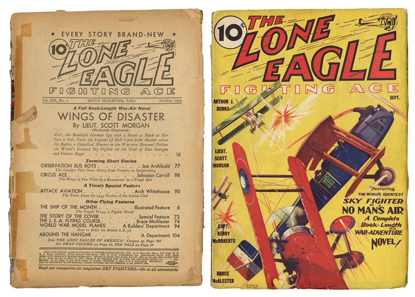 The Lone Eagle. Two Pulp Magazines.