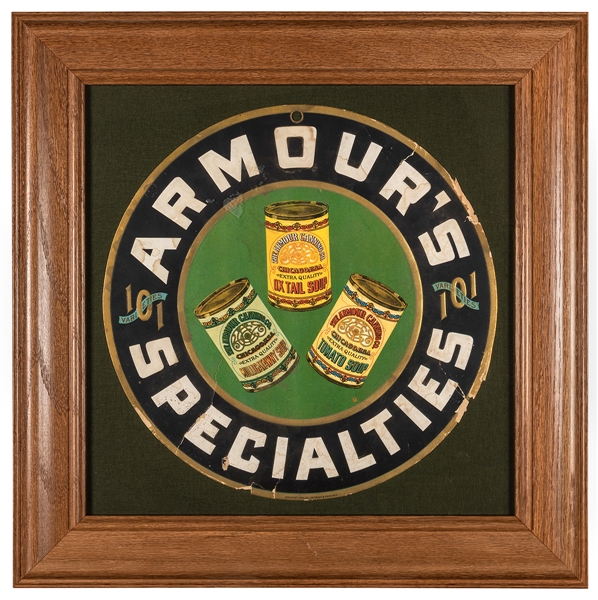 Armour Canning / Armour’s Specialties Round Hanging Sign.
