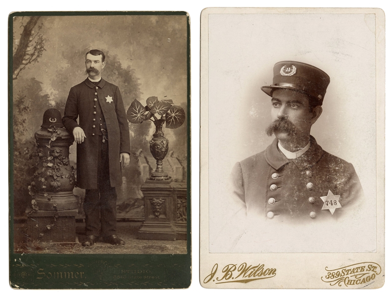 Pair of Cabinet Photos of a Chicago Policeman.