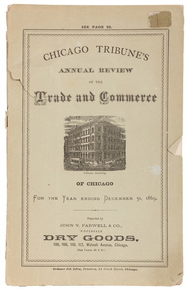 Chicago Tribune’s Annual Review of the Trade and Commerce for the Year Ending December 31, 1869.