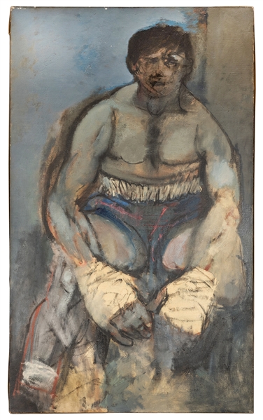 Portrait Painting of a Defeated Boxer.