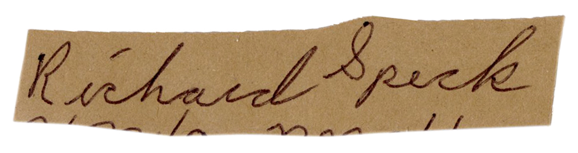 Cut Signature of Richard Speck.