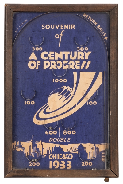 Chicago 1933 “Century of Progress” Souvenir Pinball / Bagatelle Game.