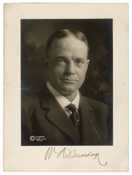 Signed Photograph of Billy Sunday.