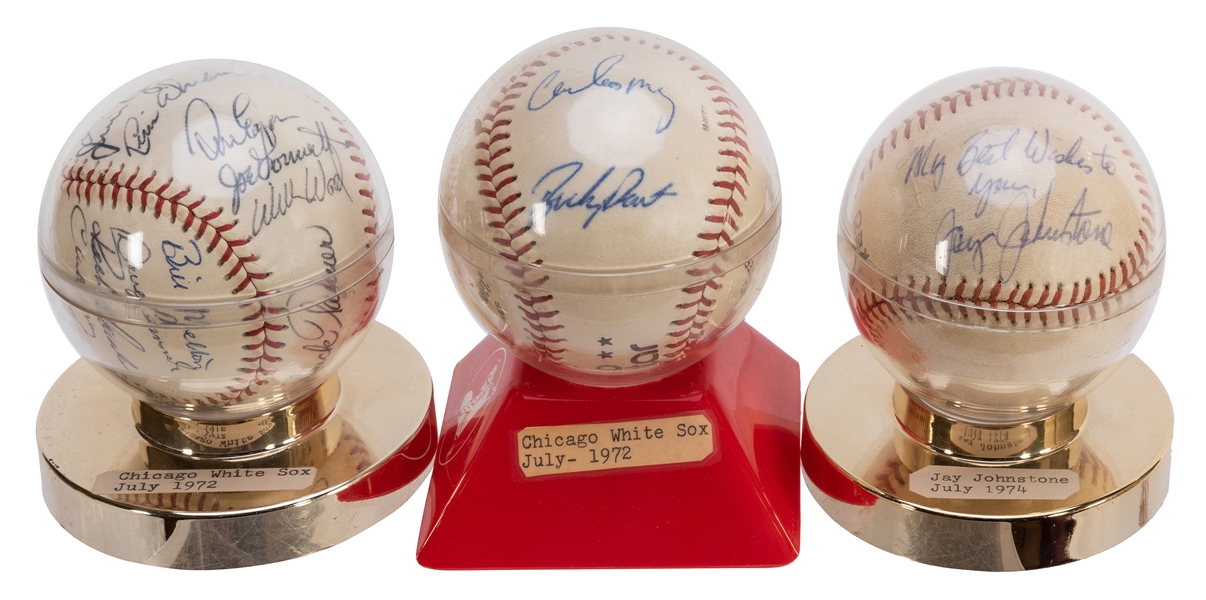 Chicago White Sox. Three Signed Baseballs. 1972 / 74.
