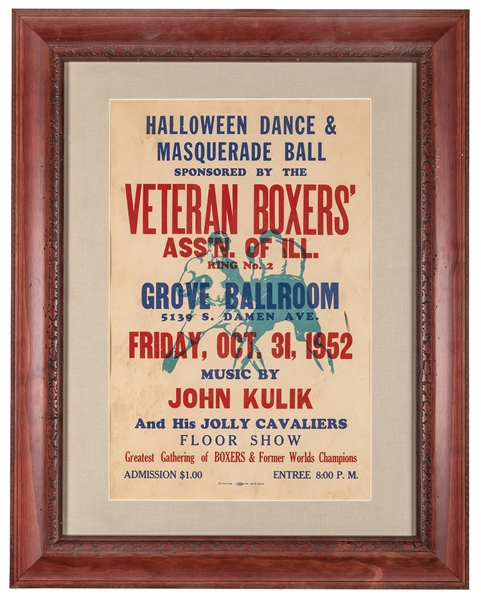 Veteran Boxers’ Association of Illinois. Halloween Dance & Masquerade Ball. 1952.