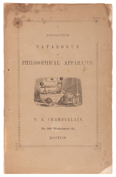 N.B. Chamberlain. A Descriptive Catalogue of Philosophical Apparatus.