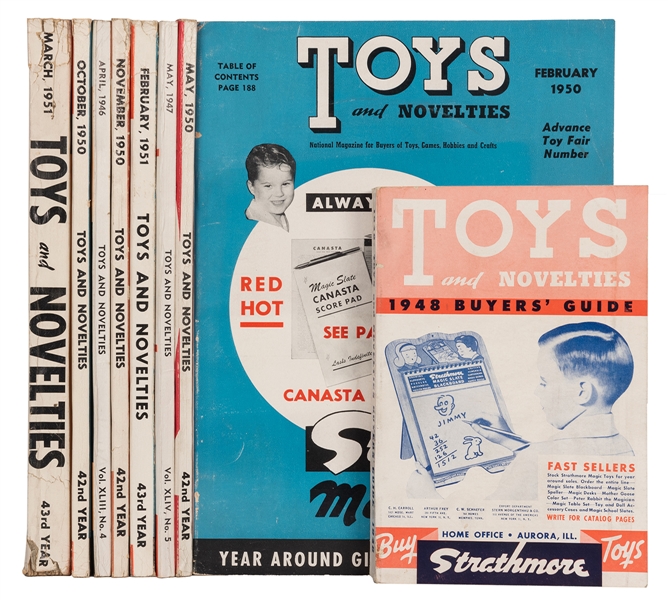 Toys and Novelties Magazine. Group of Nine Issues.