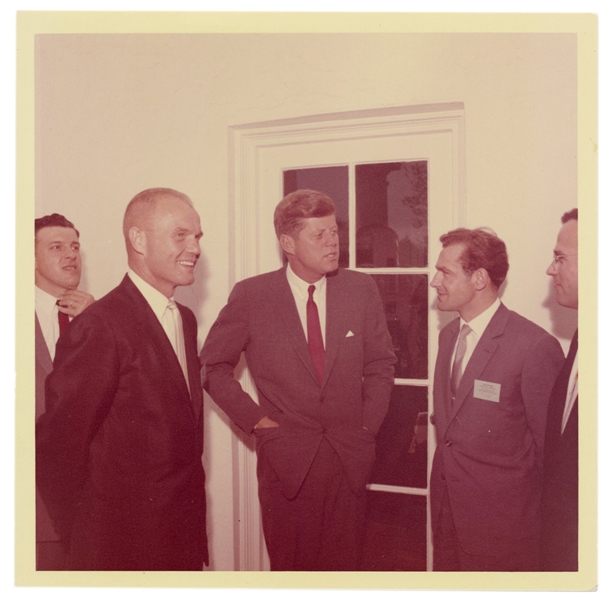 Original Photograph of JFK, John Glenn, and Gherman Titov.