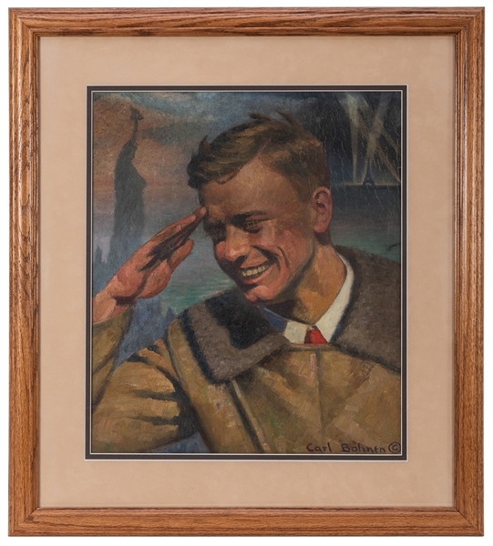 Oil Painting of Charles Lindbergh.
