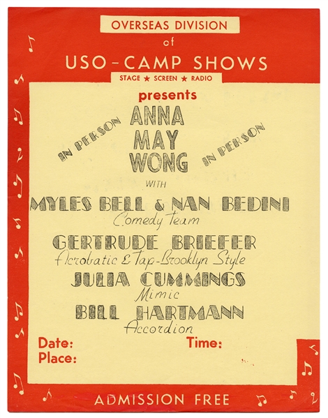 Anna May Wong USO Photo Archive.