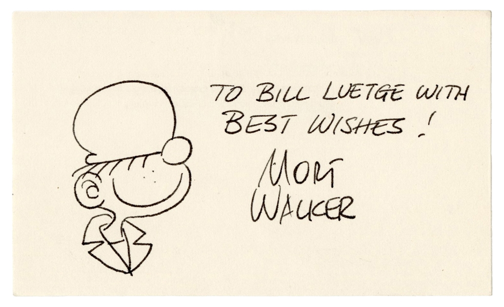 Mort Walker Original Signed Beetle Bailey Illustration.