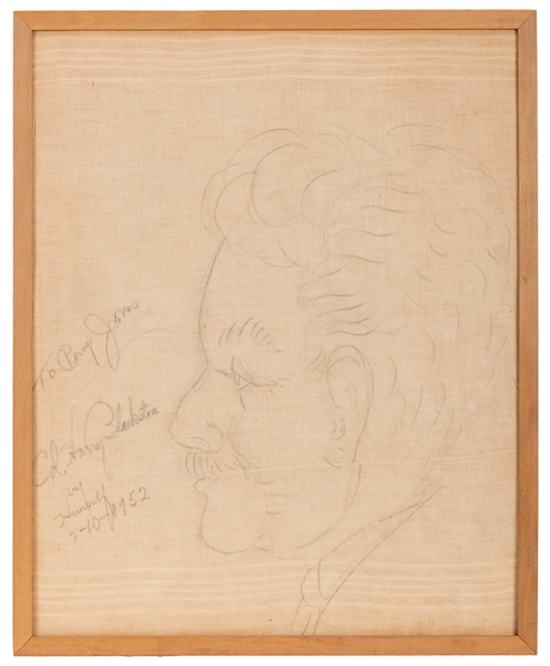 Large Caricature Self-Portrait of Harry Blackstone on Cloth.