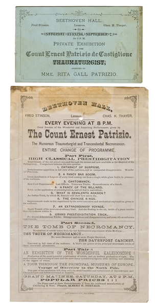 Two Count Ernest Patrizio Programs.