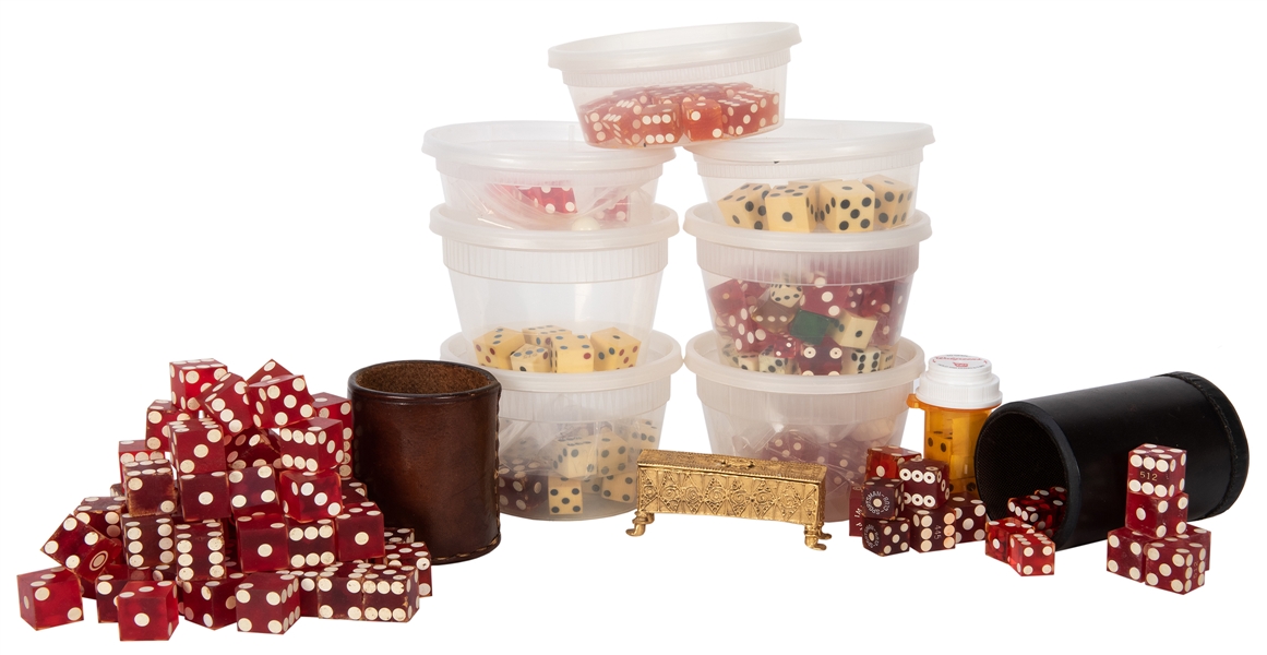 Collection of Dice and Whip Cups.