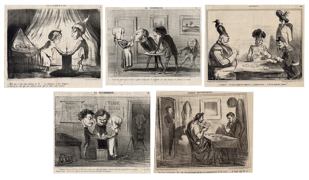 Eight Honore Daumier Lithographs.