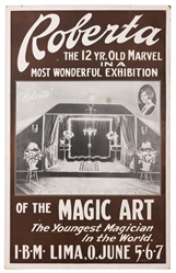 Roberta the 12 Year Old Marvel in a Most Wonderful Exhibition of the Magic Art.
