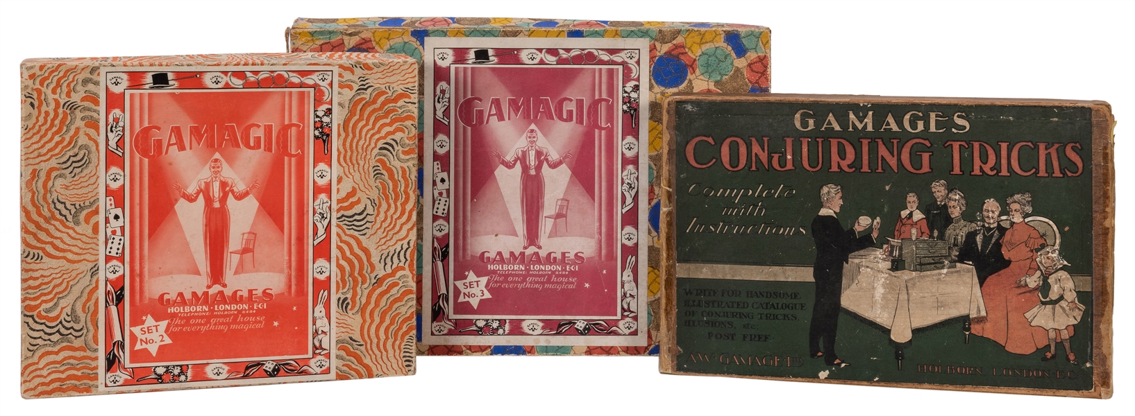 Gamages “Gamagic” Magic Sets. Lot of Three.