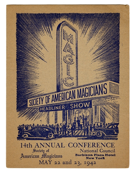 S.A.M. 14th Annual Conference Program, Signed by Cardini.