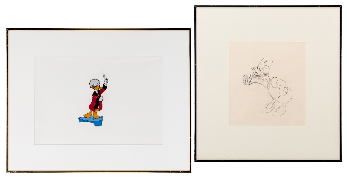  Donald and Daisy Duck Original Production Cel Art and Animation Model. 