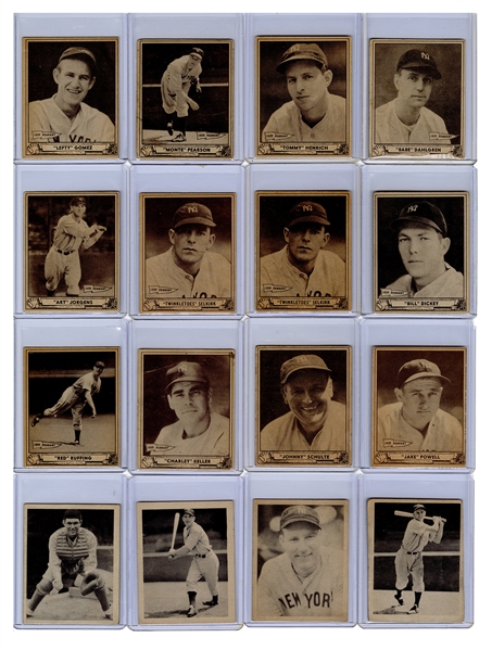  1930s—40s Play Ball / Blue Tints / M.P. & Co. New York Yankees Cards. 