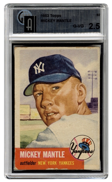  1953 Topps Mickey Mantle No. 82. 