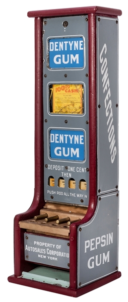 Dentyne / Pepsin Gum One Cent “L” Vending Machine.