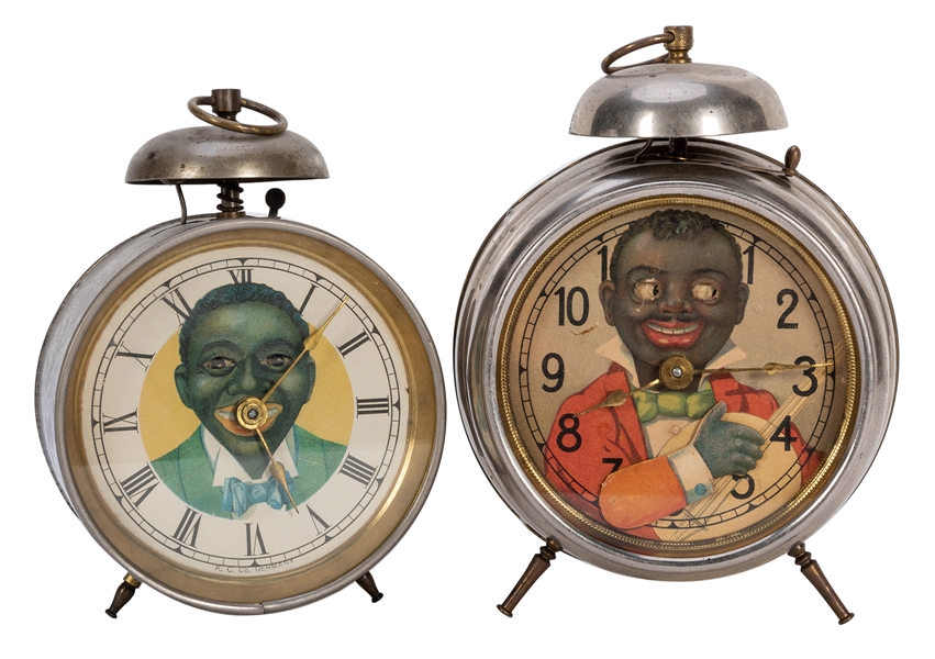 Black Americana Animated Alarm Clocks. 2 pcs.