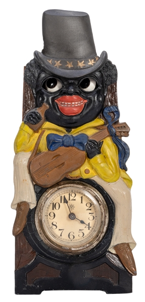 Black Americana Minstrel Animated Mantel Clock.