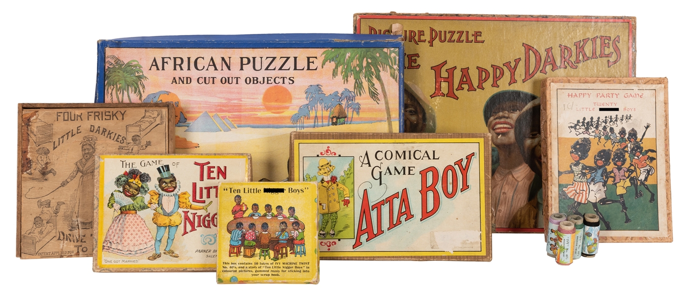 Various Black Americana Games and Puzzles. 7 pcs. 