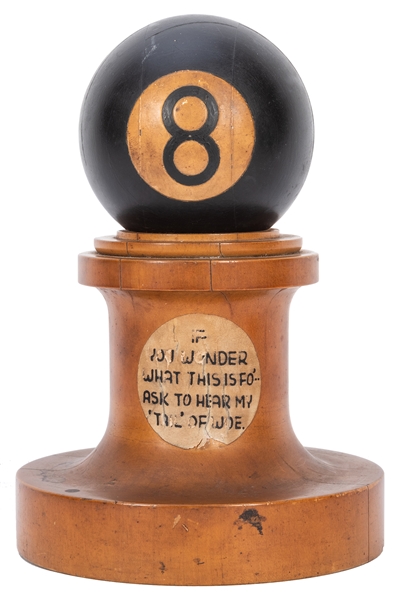 Wooden Eight Ball Tabletop Display.
