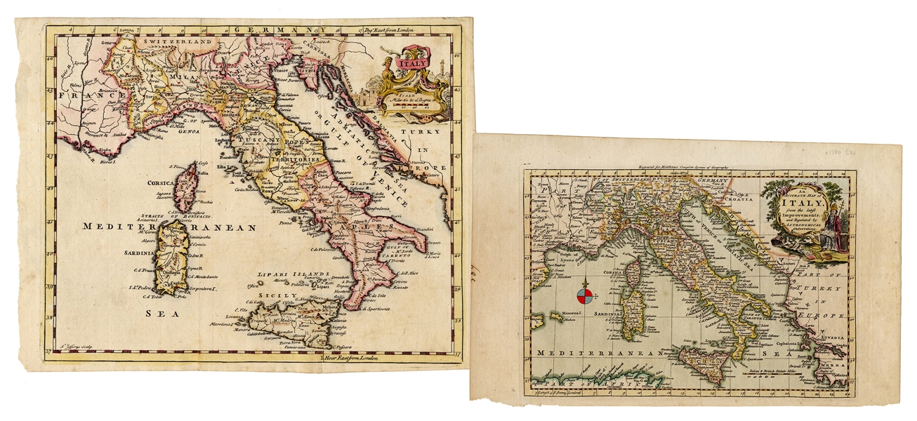 Pair of 18th Century Maps of Italy. 